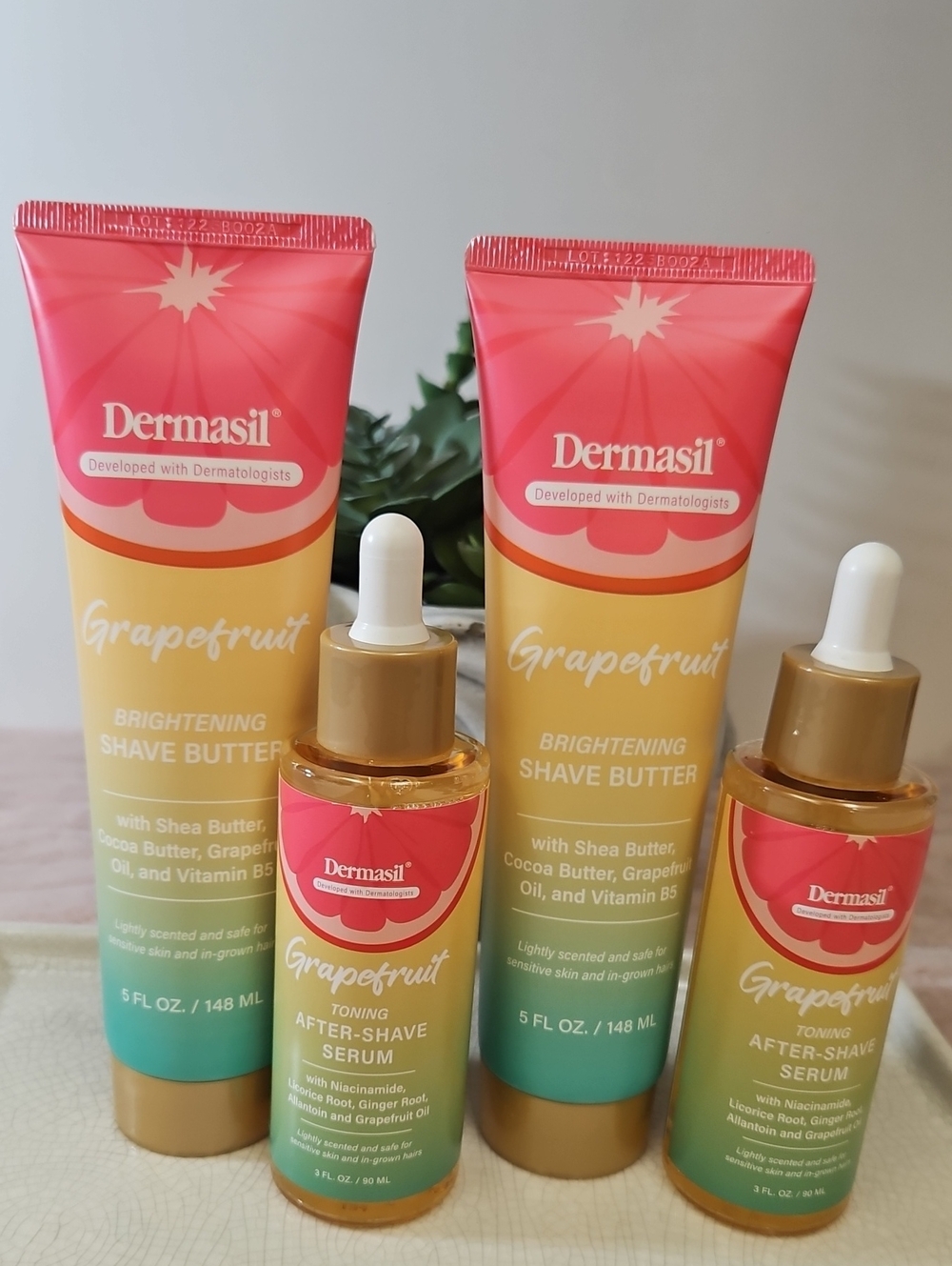 DERMASIL GRAPEFRUIT BRIGHTENING SHAVE COLEECTION 4 PC SET